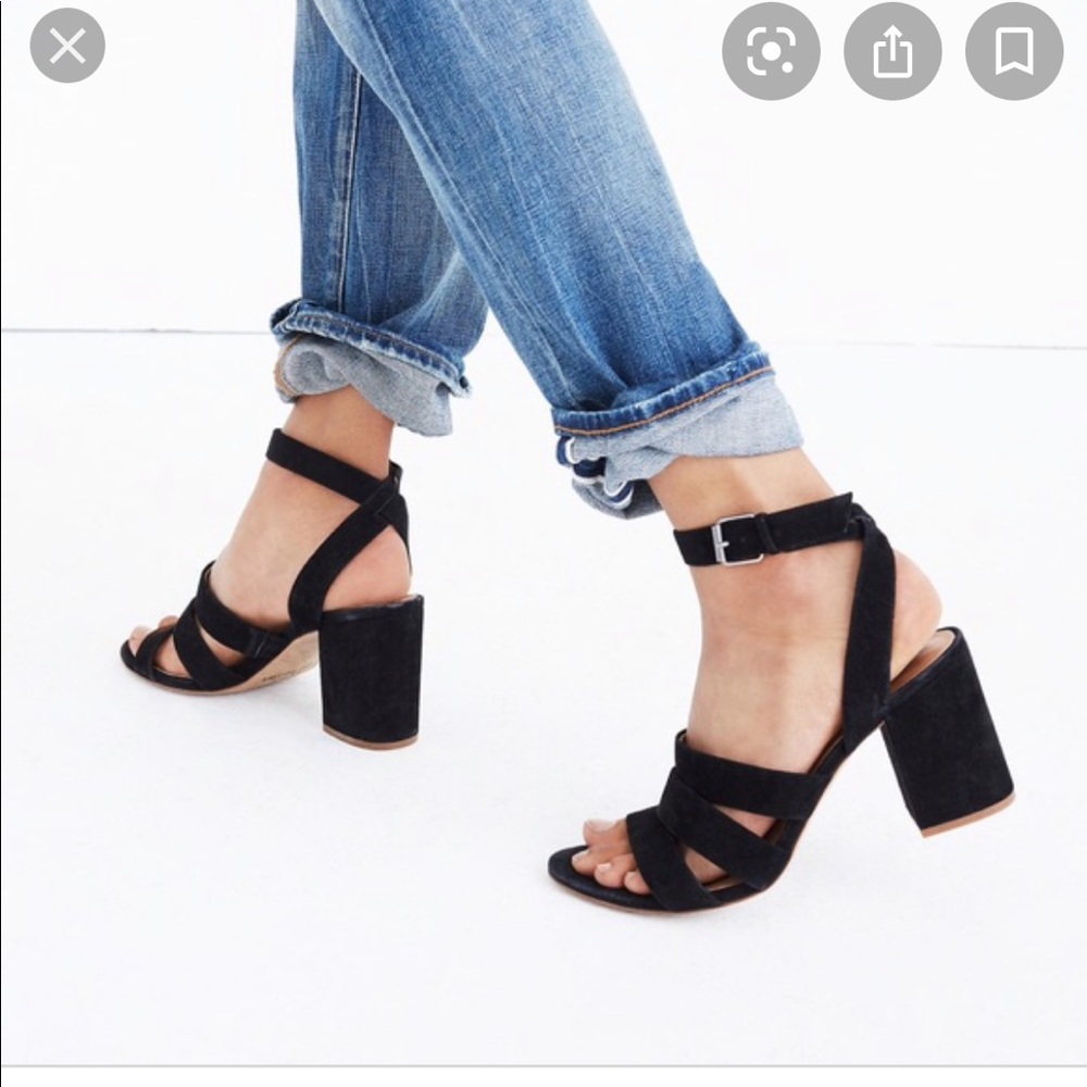 Madewell Triple Strap Suede Sandel 7.5